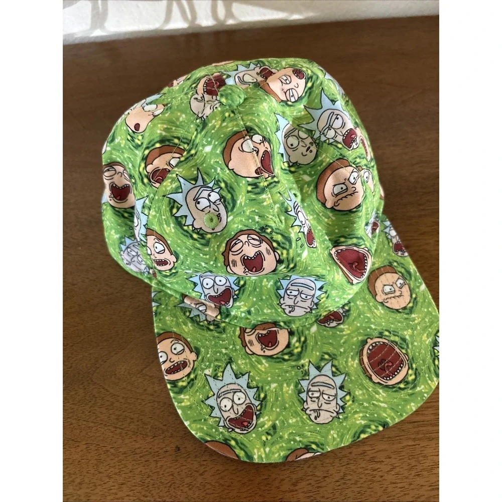 Rick And Morty Baseball Cap Hat ‎ Snapback Green All Over Print Adult Swim